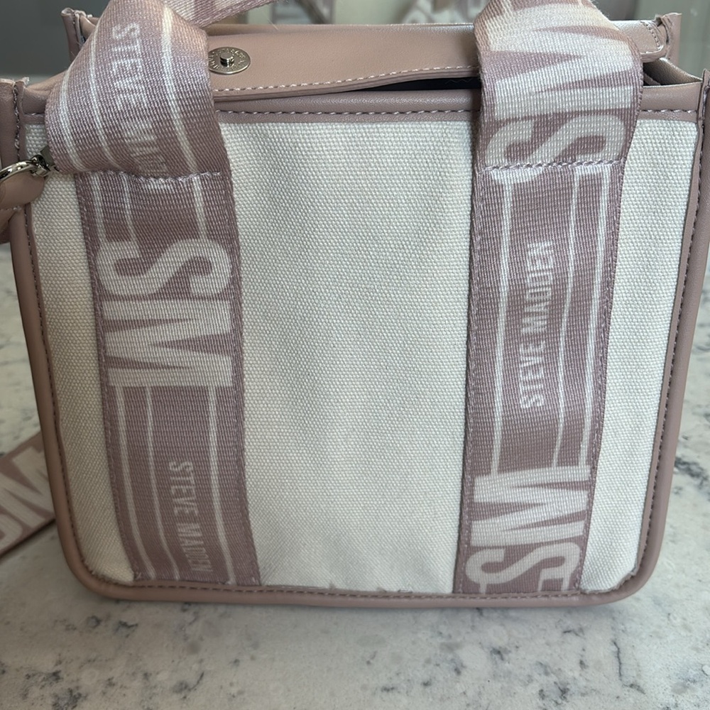 Steve Madden Cream and Tan canvas  Bag - Picture 7 of 9